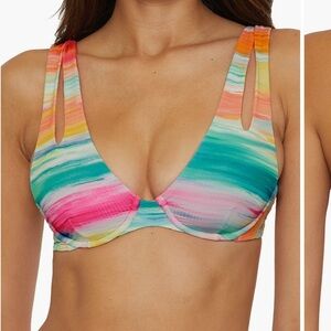BECCA Women's Verano Underwire Bikini Top, Adjustable, Swimwear